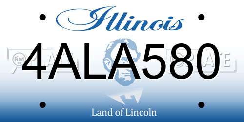 4ALA580 Illinois License Plate