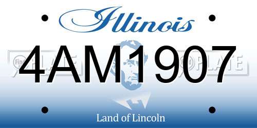 4AM1907 Illinois License Plate