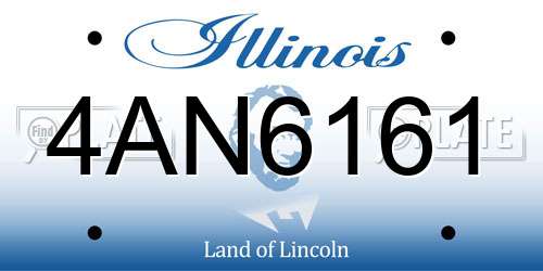4AN6161 Illinois License Plate
