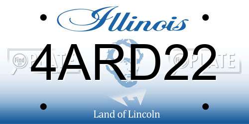 4ARD22 Illinois License Plate