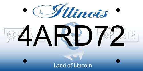 4ARD72 Illinois License Plate