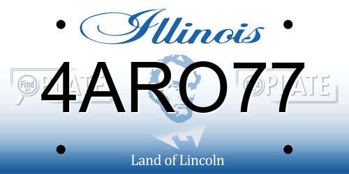 4ARO77 Illinois License Plate