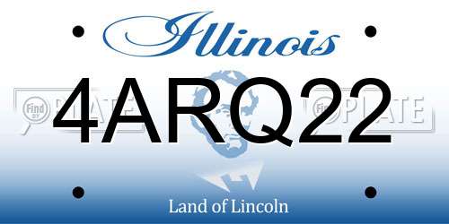4ARQ22 Illinois License Plate