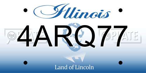4ARQ77 Illinois License Plate