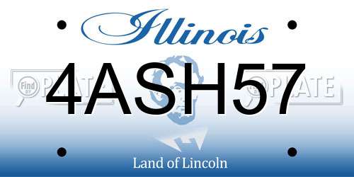 4ASH57 Illinois License Plate