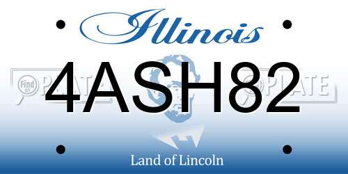 4ASH82 Illinois License Plate