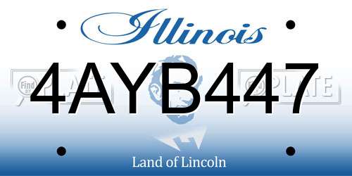 4AYB447 Illinois License Plate