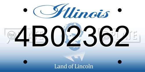 4B02362 Illinois License Plate