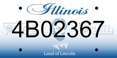 4B02367 Illinois License Plate