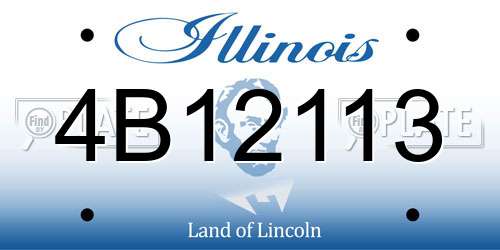 4B12113 Illinois License Plate