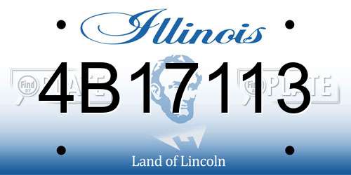 4B17113 Illinois License Plate
