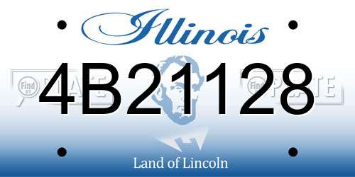 4B21128 Illinois License Plate