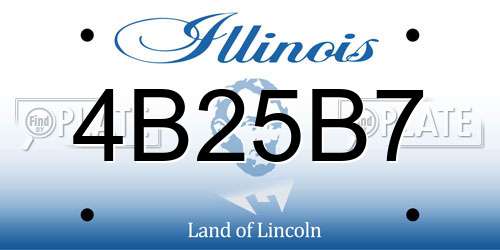 4B25B7 Illinois License Plate