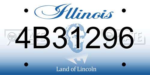 4B31296 Illinois License Plate