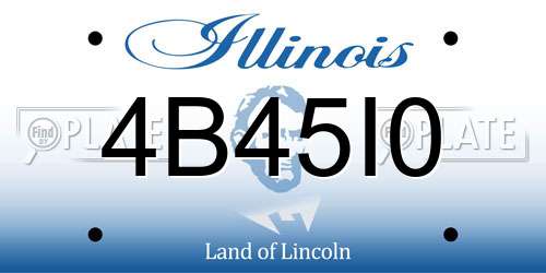 4B45I0 Illinois License Plate