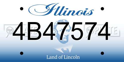 4B47574 Illinois License Plate