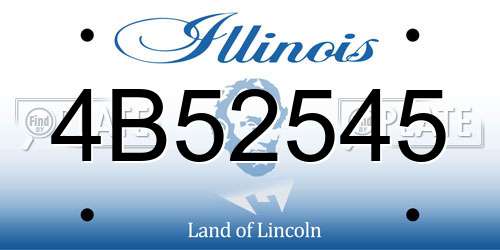 4B52545 Illinois License Plate