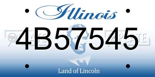 4B57545 Illinois License Plate