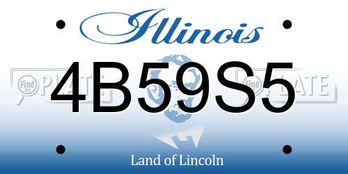 4B59S5 Illinois License Plate