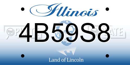 4B59S8 Illinois License Plate