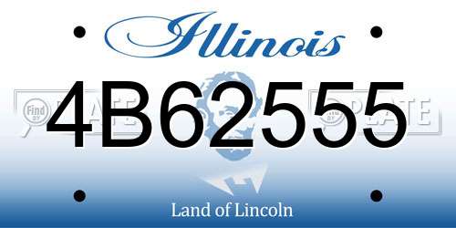 4B62555 Illinois License Plate