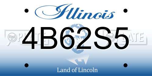 4B62S5 Illinois License Plate