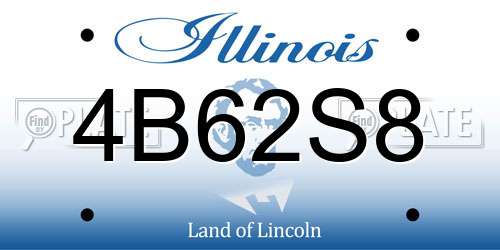 4B62S8 Illinois License Plate