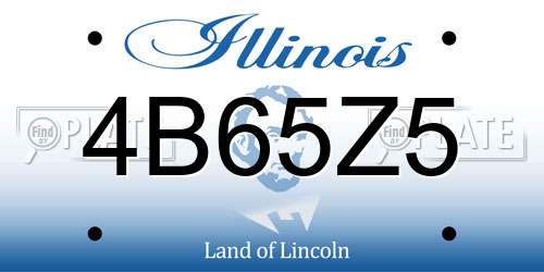 4B65Z5 Illinois License Plate
