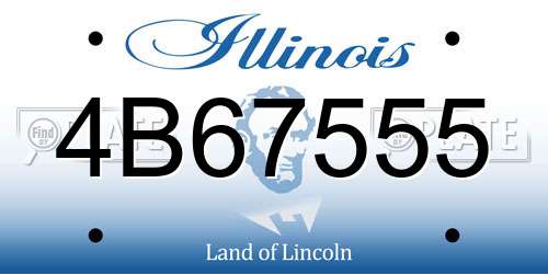 4B67555 Illinois License Plate