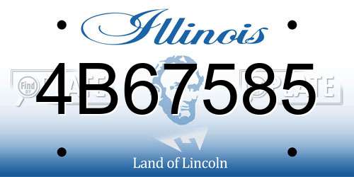 4B67585 Illinois License Plate