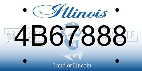 4B67888 Illinois License Plate