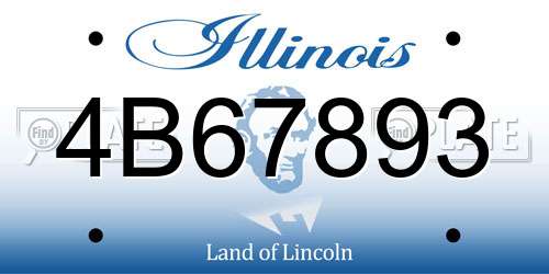 4B67893 Illinois License Plate