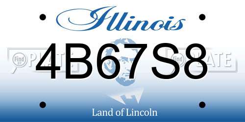 4B67S8 Illinois License Plate