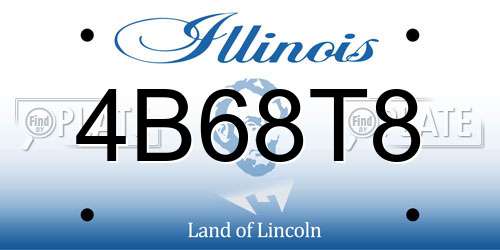 4B68T8 Illinois License Plate