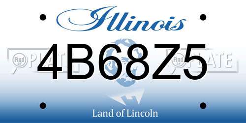 4B68Z5 Illinois License Plate