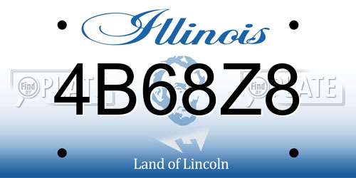 4B68Z8 Illinois License Plate