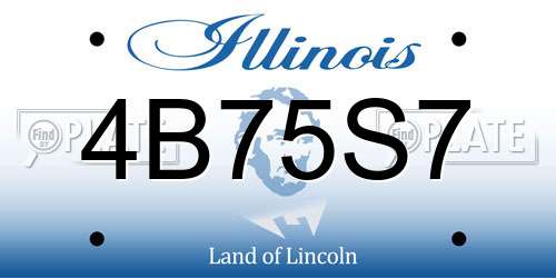 4B75S7 Illinois License Plate