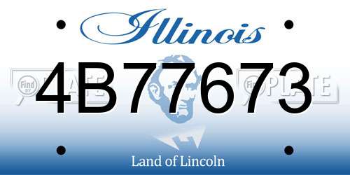 4B77673 Illinois License Plate
