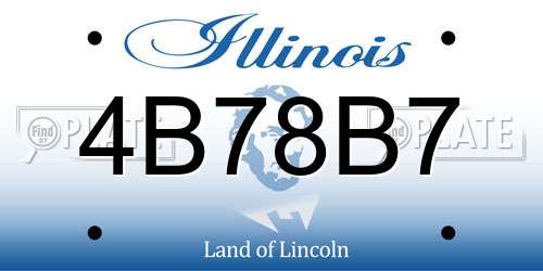4B78B7 Illinois License Plate