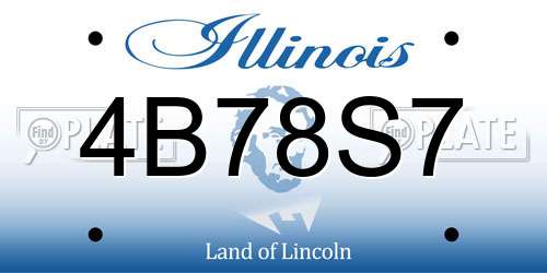 4B78S7 Illinois License Plate