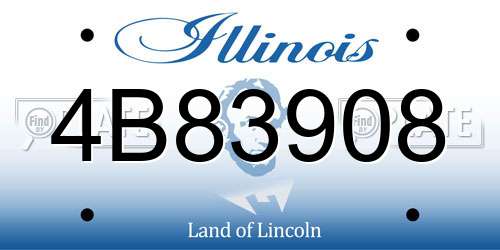 4B83908 Illinois License Plate