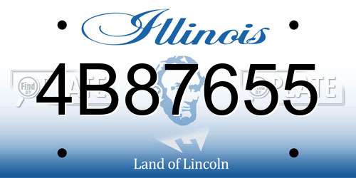 4B87655 Illinois License Plate