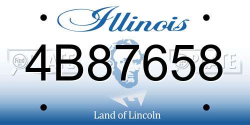 4B87658 Illinois License Plate