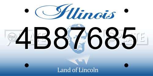 4B87685 Illinois License Plate