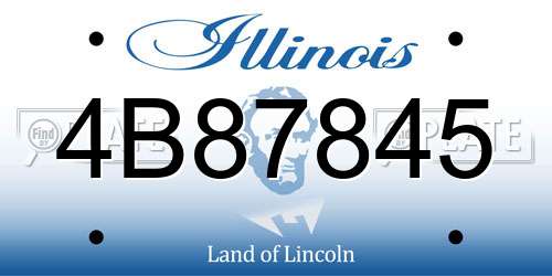 4B87845 Illinois License Plate