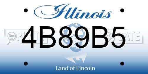 4B89B5 Illinois License Plate