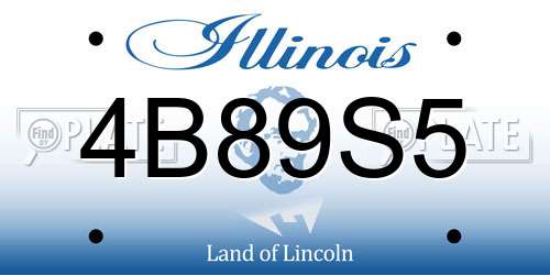 4B89S5 Illinois License Plate