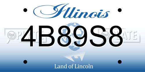 4B89S8 Illinois License Plate