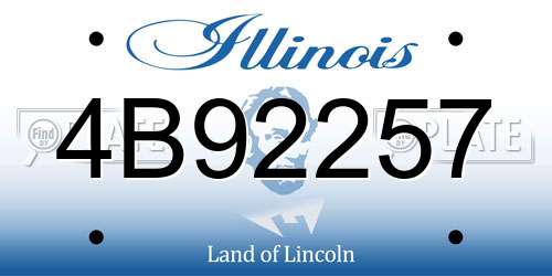 4B92257 Illinois License Plate