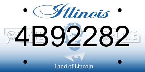 4B92282 Illinois License Plate